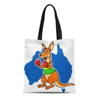 Platnene torba rukavice australijske bokserske kengoroo animirani Aussie Australia crtani torba za višekratnu