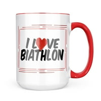 Neonblond I Love Biatlon krig poklon za ljubitelje čaja za kavu