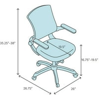 Haris Mesh stolica za zadatak, visina stolice za povratak - sjedalo na vrh leđa: 20.5