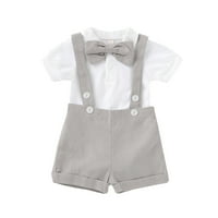 Dječje odjeće Boime 2- Prvi rođendan Dječak odjeća za bebe Solid suspenderi Shars Set Strap Outfits