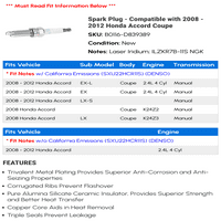 Svećica - kompatibilan sa - Honda Accord Coupe 2011