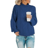 Ženska klasična lagana dugih rukava dugim rukavima dugih rukava pletene pulover turtleneck džemper kaput