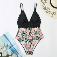 Lilgiuy Žene Šarmantne cvjetne printere šuplje izleti Split kupaći kostim bikini Print Beach odjeća