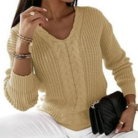 Pad džemperi za žene casual grafički trendi dukserica sa labavim fit s dugim rukavima košulja Vneck