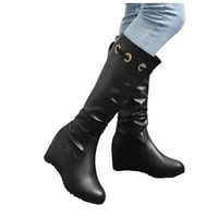 Ženska koljena High Boots Platform Crno čizme čarape Sock Boots Boots Crna koljena High Boots Trkene