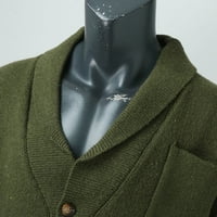 Muška jesenska i zimska modna casual Jednostruka košulja dno pletene vunene kapute džemper dugi kaput