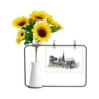 Notre-Dame de u Parizu Francuska Umjetna suncokret vaze Blassing Card