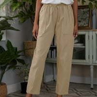 Novi trendovi i stilovi, Poropl Casual Srednji struk Veze Ljetne pamučne labave duge ravne hlače Ženske
