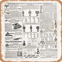 Metalni znak - Sears katalog reprodukcija kataloga s blokom i bolovima i dizalicom PG. - Vintage Rusty