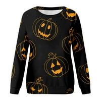 Yubatuo Halloween majice za žene grafičke dukseve s dugih rukava Crewneck kostimi ljubičasti s
