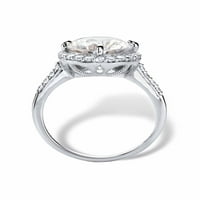 PALMBEACH nakit 4. TCW okrugli bijeli kubični cirkonijski zaručni prsten za mladenku u 10k bijelo zlato