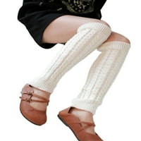 Ženske djevojke noge topli su čvrste boje žakard pletene čarape za nogu za jesen zima