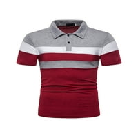 Paille muške vrhove rever vrat Polo majica dugme T majice casual golf pulover sivo crveno m
