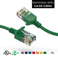 1ft CAT6A UTP Slim Ethernet mrežom pokrenuta kabl 28AWG Green, Pack