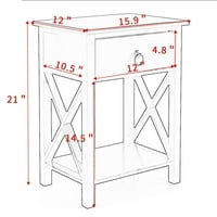 Drvene noćne tablice Smeđi oblik Sofe Bočni stol za kavu s ladicama Komoda za skladištenje Bopa za dnevne