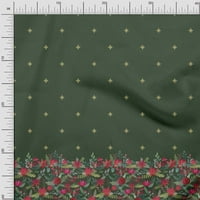 SOIMOI Poly Georgette Tkaninski lišće i cvjetna ploča Ispis tkanina sa dvorištem