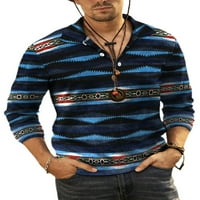 Sanviglor MENS Polo majica Geometrijski vrhovi rever za bluzu bluza pulover uredske majice Stil-e m