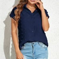 Bacc ženski vrhovi ženski modni casual ljetni šifon labav majica s kratkim rukavima na vrhu majica kratkih