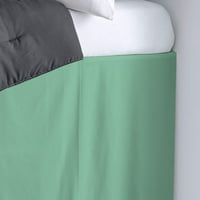 Dorm soba sa krevetom - College dvostruki ton spavaća suknja - dugačka dva tonska podstička za spavanje - Extra dugačka spavaća soba suknja - brušena mikrofibrana posteljina - Twin-XL - 48 kap, metvica
