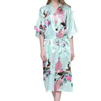 Oglas za žene Žene Kupaonice Paun Kimono duga oblačenje haljina japanska haljina haljina svijetloplava AC1933