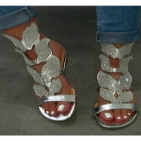 Fangasis Ladies Butterfly rhinestone Gladijator cipele za odmor sjaj ljetne sandale veličine