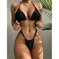 Ženski seksi niz brazilski bikini set push up kupaći kostimi grudnjak tko s kupaćem kostima crni m