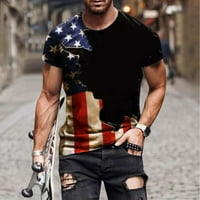Muški dan nezavisnosti Ispis majica kratkih rukava Američka zastava Stars Stripes Grafički mišić Majica