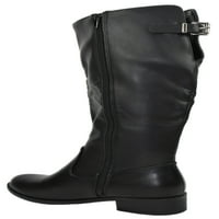 Soda Ženske kratke pete Jahanje koljena High Boots Side patentni zatvarač Osnovni stil Tasha-S crni
