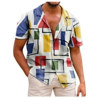 Muška havajska majica kratki rukav casual gumb dolje cvjetne košulje na plaži sa džepom