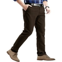 Matchstick muške tanke-fit ravne prednje suželjene casual chino hlače