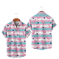 Crtani Flamingos Majice za muškarce 3D tiskane muške havajske majice plaža kratki rukav modni vrhovi