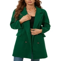 Paille dame dvostruko grudi srednje duljine odjeća labav posao kardigan čvrste boje prenose kapute za