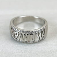 Umitay Jednostruki prsten modni ženski prsten Rhinestone Inlaid Pismo Prsten poklon ljetni nakit