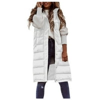 Moderna jakna za žene jesen i zimski temperament bez rukava bez rukava bez rukava od pamučnog prsluka