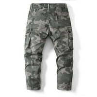 Aaiaymet muške hlače sa višestrukim džepom opuštene muške usred struka Zip Fit kamuflažne pantalone