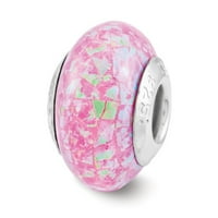 Mia Diamonds Sterling Srebrna refleksija ružičasta sintetička opal mozaična perla