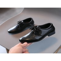 Crocowalk Dječje haljine cipele čipke Up stanovi Okrugli nožni prsti Oxfords Boys kožna cipela za cipele