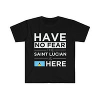 Nemajte strah Saint Lucian Ovdje je majica Saint Lucia Pride Unise, S-3XL