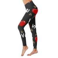 Ženske teretne hlače Ležerne prilike za Valentinovo Print High Squik joga tajice Kompresija joga trčanje