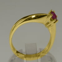 Britanci napravio 9k žuto zlato prirodno rubin ženski Obećani prsten - veličine opcija - veličine 4,75