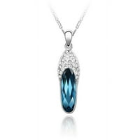 Moda 18K bijela pozlaćena prekrasna mala papučica Austrijska plava kristalna privjeska ogrlica