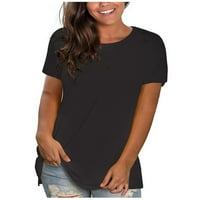 Sodopo Plus veličine za žene Ležerne prilike tuničke ljuljačke TEE Ljetna bluza Čvrsta majica s majicama