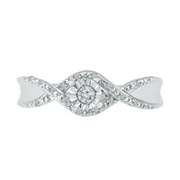Sterling srebrni okrugli bijeli dijamantni modni prsten