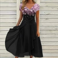 B91XZ Ljetne haljine za žene Žene Modni trend Leisure Modna šifonska šivarska haljina ženske plus veličine