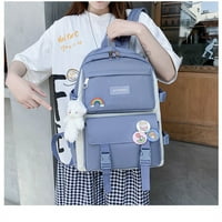 Postavlja žensko ruksak Dječje škole Kawaii Backpack knjige školske torbe za tinejdžerske djevojke-plave