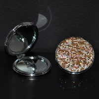 Kreativni umetnuti Rhinestones Mali okrugli isprazni zrcal Preklopni blagi mini ručni ogledalo moda