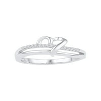 Jewels Sterling Silver ženski okrugli dijamantski prsten srca CTTW