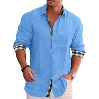 Outfmvch s dugim rukavima za muškarce svakodnevno pamučno posteljina košulja Hippie Casual Beach T majice