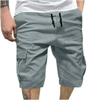 Wyongtao muške kratke hlače Čvrsta džepa Elastična struka ravne kratke hlače za planinarenje sportskih