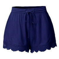 Dyegold kratke hlače za žene ljetni elastični struk casual lagane čipke Hem labave kratke hlače